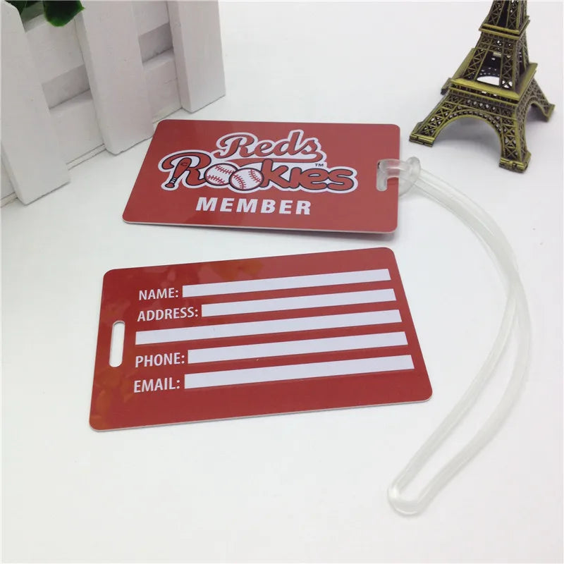 Factory Direct Sale Custom Made Sublimation Print Blank Plastic Loop Strap Silicone Luggage Tag Hard PVC Luggage Tag