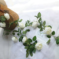 O-X250 Wholesale White Peonies Flower Garland Hanging Rose Peony Vine Flowers With Green Leaves Silk Rose Artificial Flower Vine