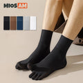 Wholesale Men's Breathable Comfortable Spring Summer Velvet 5 Toes Crew Socks Custom logo Casual Deodorant Anti-pilling Socks