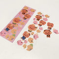 Custom DIY Glitter Foam Transparent PVC Gold Metallic Foil Stamping Laser Sticker Rainbow Film Hologram Glitter Sticker Sheet