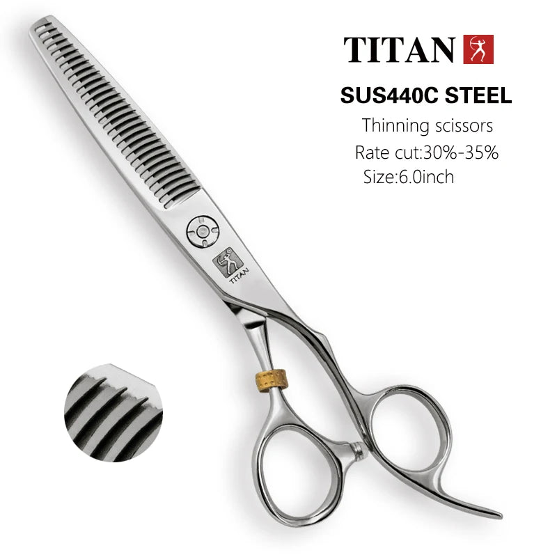 TITAN Professional  Hairdressing  Scissors Salon Barber  Hair Thinning Scissors Japanese 440C Hair Cutting