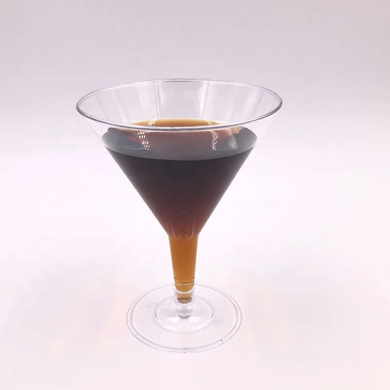 24 Pack Disposable BPA Free Food Contact Safe Clear Plastic Promotional Cocktail & Martini Glasses for Party