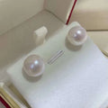Hot Selling Classic S925 Sterling Silver Stud 10-11mm Round White AAA Flawless Edison Pearl Gold/Silver Plated Earrings Women