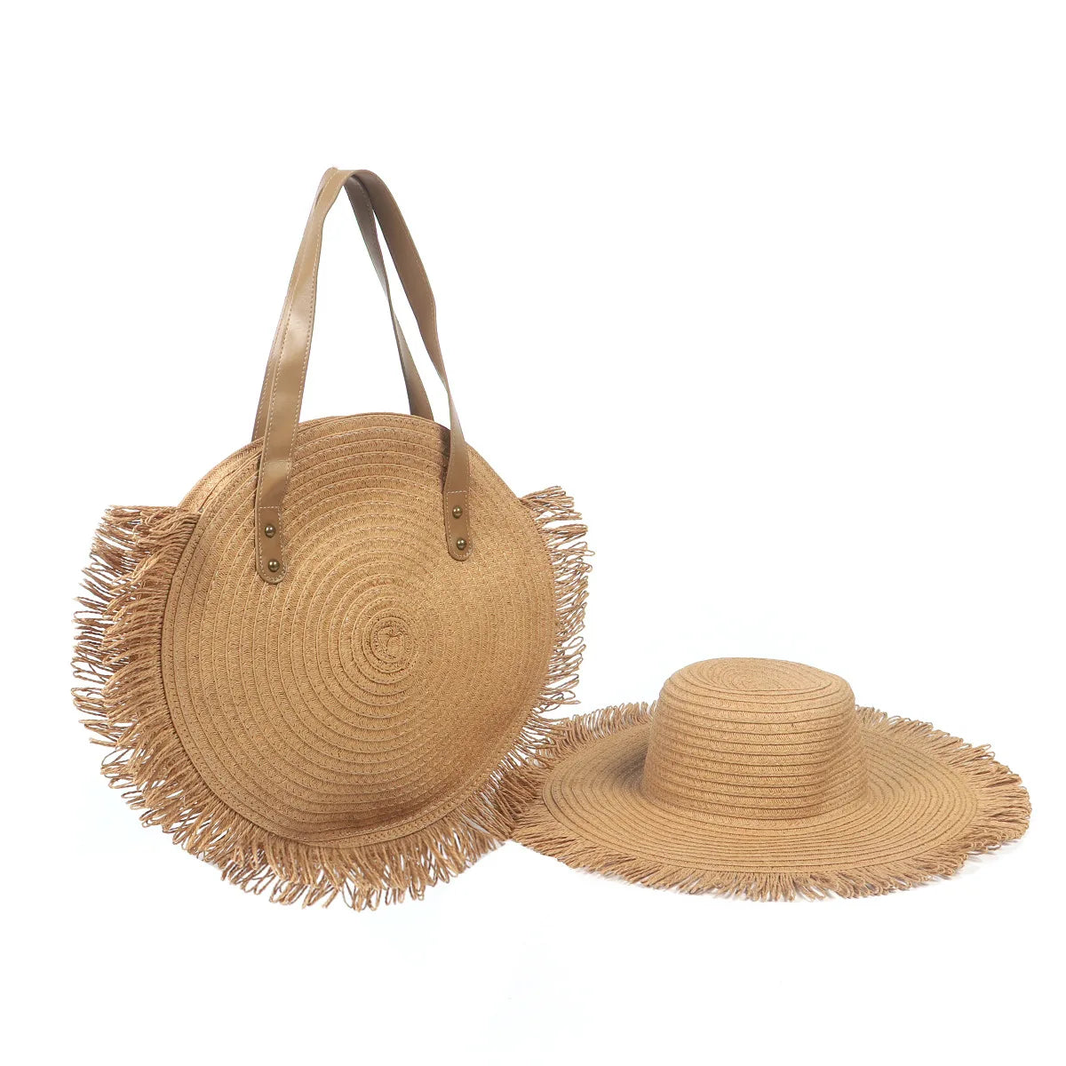 Fashion Chic UPF 50+Sun Protection Beach Hat With Bag Tote Bag Sun Cloche Floppy Straw Hats Purse and Bag Sets Women