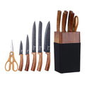 Stainless Steel 3CR13 Curved Design Handle Ambidextrous Kitchen Six-Piece Knife Set Straight Edge Anti-Corrosion Coating Starry