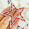 Women's Fashion Resin Rhinestone Star Patch Iron-On Bead Star Sheet Sticker for Jeans Badges Hats Bag Decoration