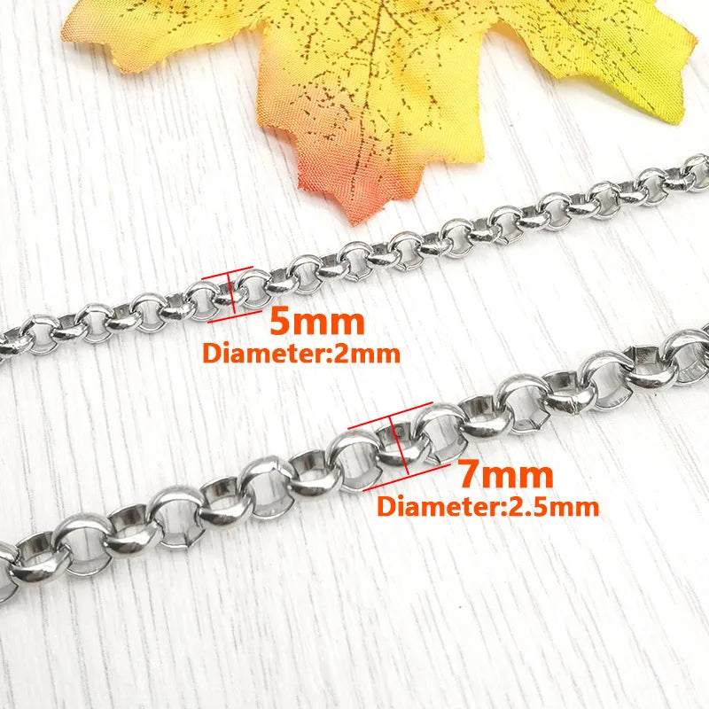 Manufacturers Supply Electroplated Stainless Steel Pearl Chain 3mm Width Sweater DIY Necklace Base Connected Spot Factory Direct
