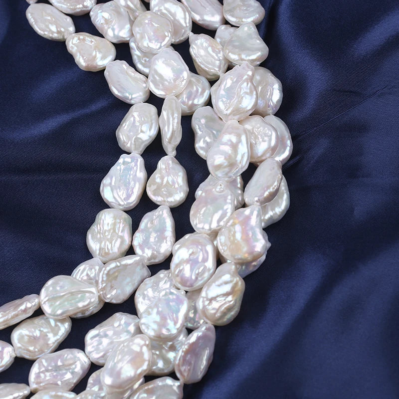 Zhuji 2025 Latest Natural White Freshwater 16-19mm Rectangular Pearl Stand Loose Pearls for DIY Jewelry Making