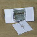 2024 Luxury Gatefold White Velvet Suede Hardcover Luxury Wedding Invitation with Silver Engrave Acrylic and Monogramme