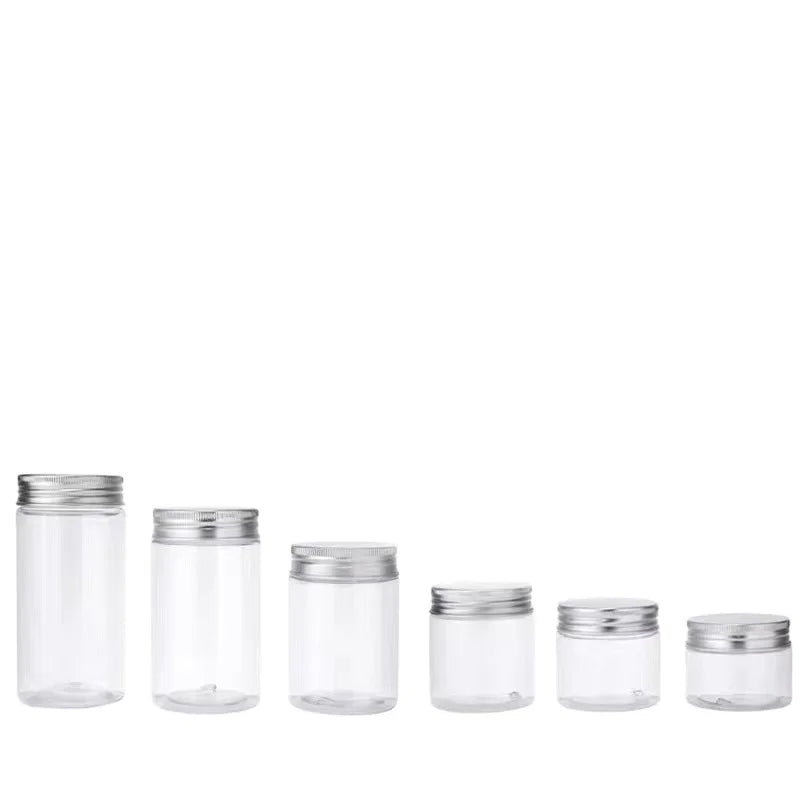 Custom 50g 100g 120g PET Plastic Cosmetic Cream Transparent Frost Jars With Lids for Skincare Packaging
