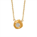 18K Gold Plated Stainless Steel Irregular Diamond Shaped Sparkling Zircon Pendant Necklace Collarbone Chain for Woman