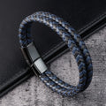 Factory Price Top Grade Stainless Steel Bracelet Engraved Logo Mens Genuine Leather Cuff Charm Bangle Bracelet for Men Jewelry