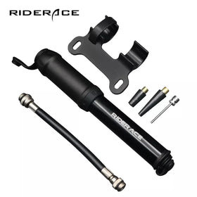 RIDERACE Portable Pump High Pressure Sturdy Road Bike Air Pump Aluminum Alloy Compact Mountain Ball Toy Tire Inflator Valve Pump