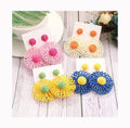 2023 Newest Hollow Flower Drop Earrings Fashion Exaggerated Handmade Braid Raffia Sunflower Earrings for Women