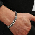 European American Popular Hip Hop Bracelet Fashion Simple Stainless Steel Bracelet Vintage Men Bracelet