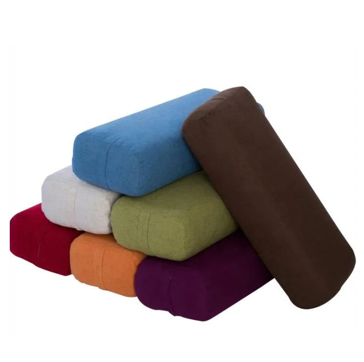 Custom Eco Friendly Cotton Organic Yoga Bolster ECO Kapok Rectangle Large Yoga Pillow Bolster