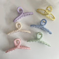 Fashion Handmade Women's Pure Color Fabric-Wrapped Crossed Shark Teeth Large Titanium Hair Claw Clip Accessories