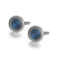 Daili Factory Direct Sale High Quality Brass Silver Man Cufflinks Blue DIY Colorful Cuff Links for Gifts and Weddings