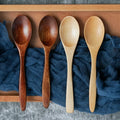 Japanese Style Custom Logo Kitchen Wooden Spoons Mixing Baking Serving Utensils 14cm Small Wooden Spoon in Stock