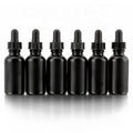 1oz 30ml Matt Black Boston Round Glass Bottle with 1ml Calibrated Glass Dropper 30 ml Glass Dropper Bottle