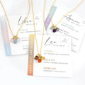 Personalized Dainty Zodiac Raw Crystal Set Necklace Charms Gemstone Birthstone Jewelry Necklace Gift for Best Friend