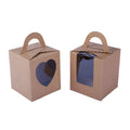 Cake Boxes Kraft Window Biscuits Candy Cake Paper Boxes With Handle 12X12X12 Cake Box