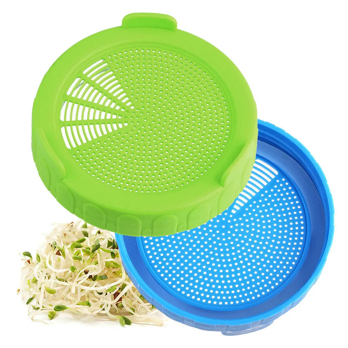 Wide Mouth Plastic Mason Jar Screen Sprouting Strainer Lid Kit for Growing Bean