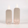 Matte Frosted White Glass Lotion Bottle 30ml 100ml Skin Care Cosmetic Packaging Set Flat Rectangle Clear Pump Cosmetic Cream Jar