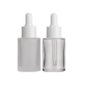 30ml Amber Frosted Essential Oil Bottle Glass Skincare Packaging with White Dropper