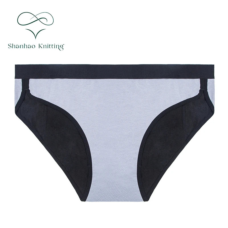 Shanhao Medium Flow for Period for Women 4-Layer Absorbent Leakproof Organic Cotton High Cut Washable Knitted Bragas Menstruales