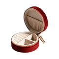 Hot Sale Portable Round Velvet Travel Jewelry Box Cloth Luxury Storage Box Zipper Organizer Jewelry Packing Boxes