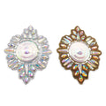 Crystal AB Resin Rhinestone Applique Iron on Rhinestone Patch Iridescent Hot Fix Gem Applique for Carnival Costumes Decoration