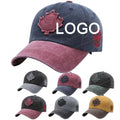 Custom 3D Embroidery Vintage Logo Maple Leaf Canada Adjustable Strap Back Trucker Hats Washed Baseball Caps