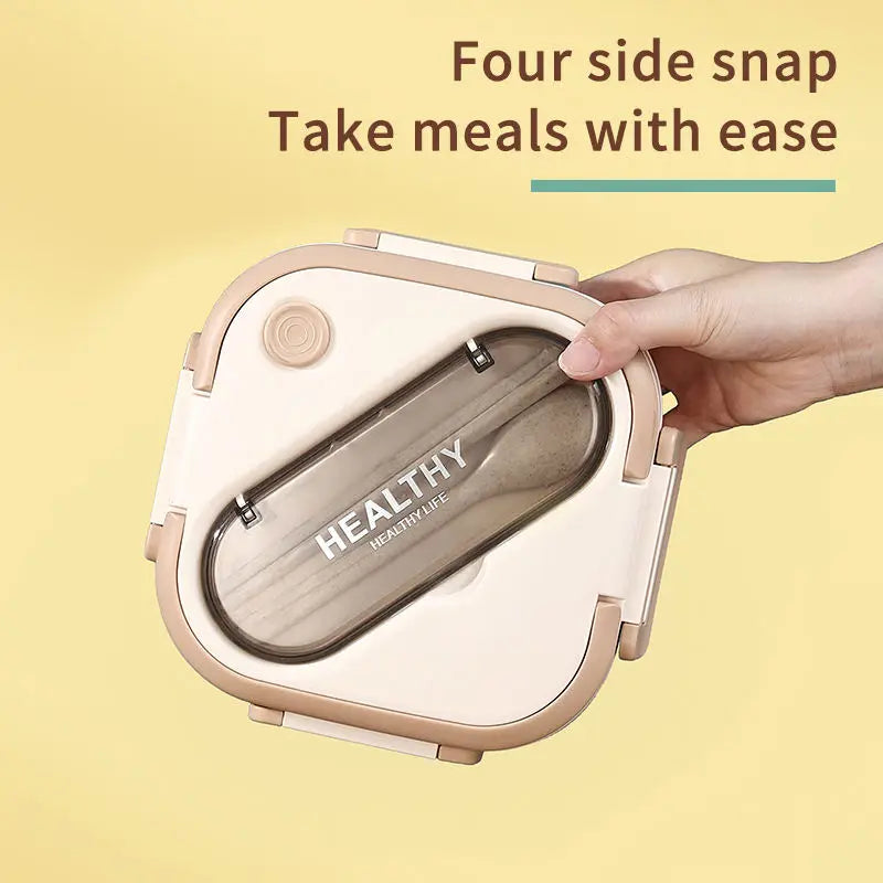 Portable PP Square Lunch Box Containers with Lid Large Capacity 1300ml Bento Box Food Storage