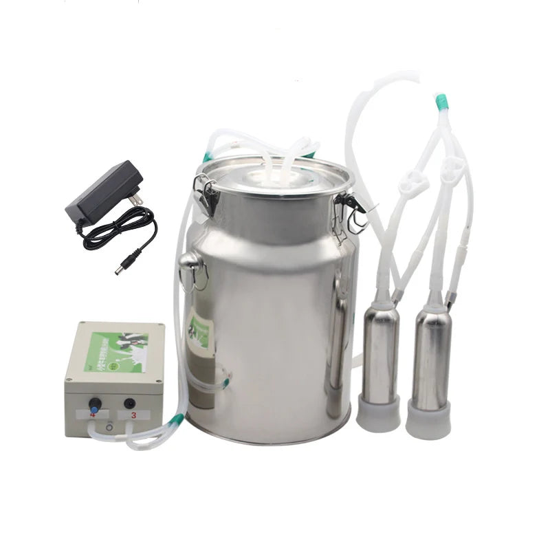 Stainless Steel New Sheep Goat Portable 10L Pulse Automatic Rechargeable Milking Machine