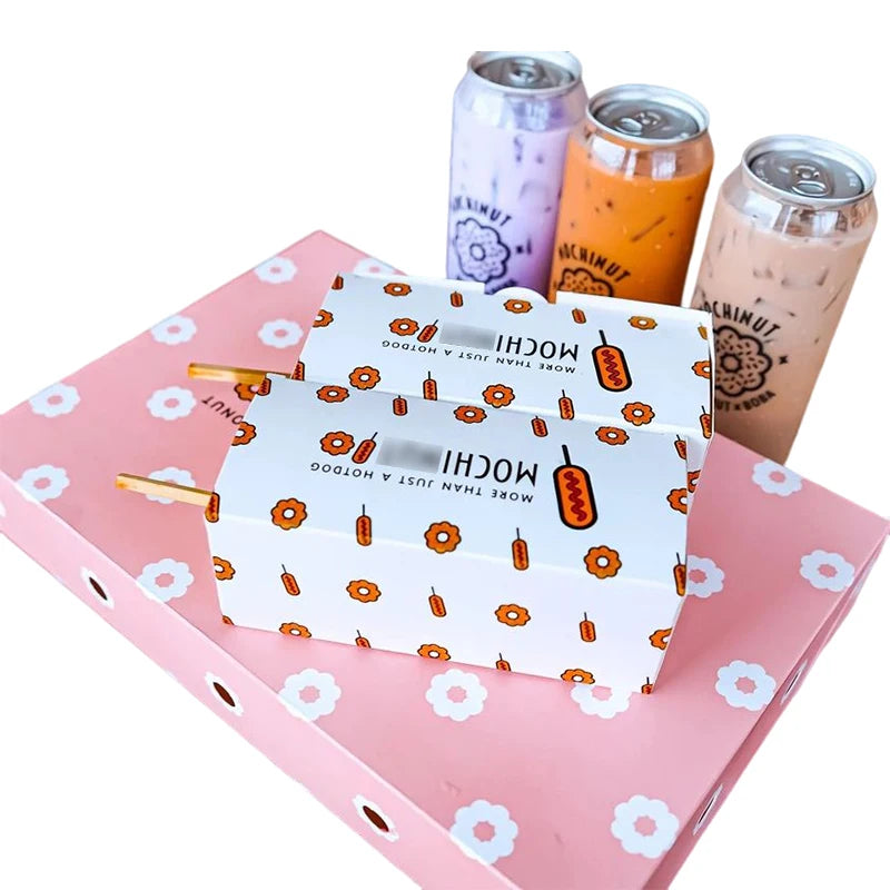 Mochifoods Mochinut Boxes Custom Printed Paper Packaging for Mochi Donut Hotdog Sushi Manufactured in China