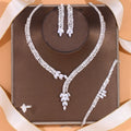 European and American New Zircon Jewelry Set Wedding Accessories Fashion Bridal Necklace Four Piece Set
