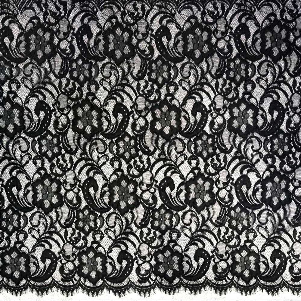 New Arrival Soft Elastic Black Chantilly Lace Trim for Pajamas LT2205B