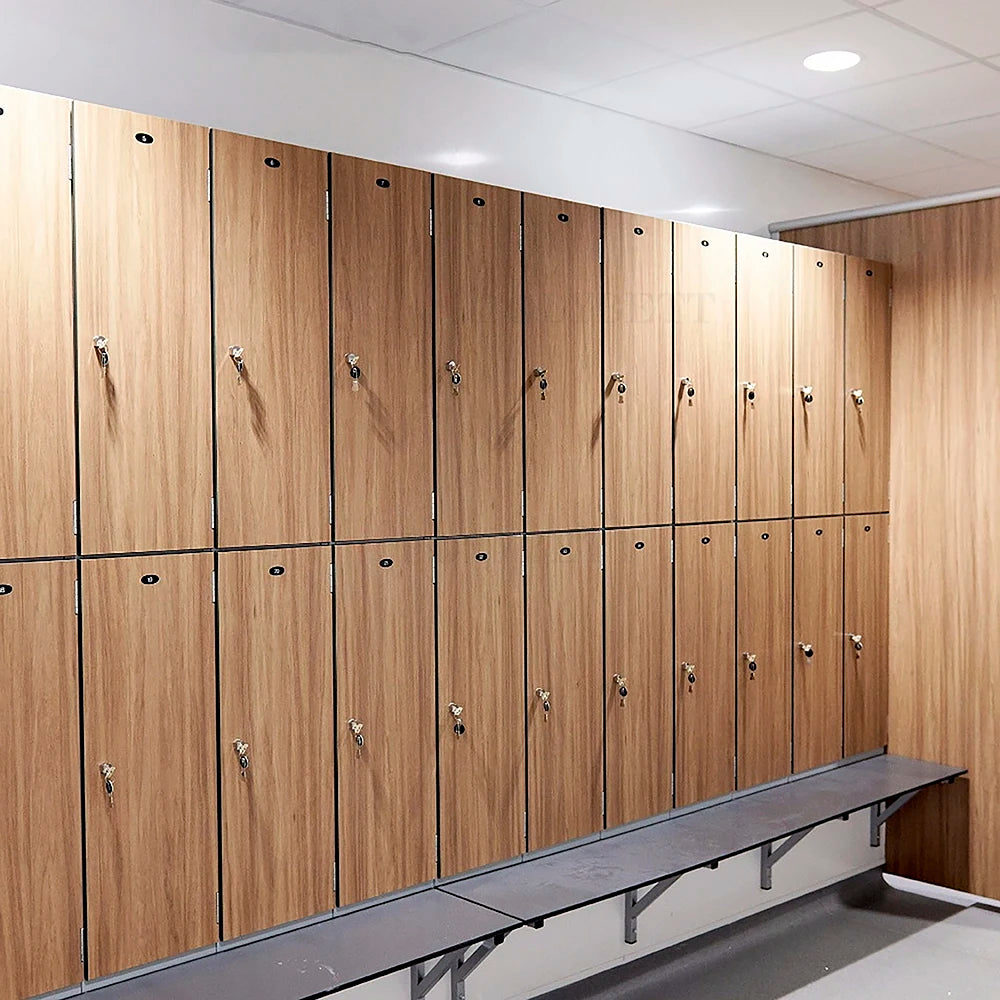 CARTMAY Room Furniture School University Student Storage Cabinets Fitness Sports Wood Grain Solid HPL Lockers for Clothes