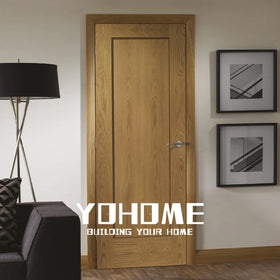 EU Standard Single Panel Shaker Solid Core Finished Wood Interior Door Slab Oak Shaker Pattern Internal Door Shaker Bedroom Door