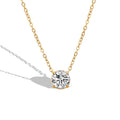 Fashionable Women's Stainless Steel Titanium Steel Chain 18K Gold Plated 6MM Single Square Crystal 5A Zircon Pendant Necklace