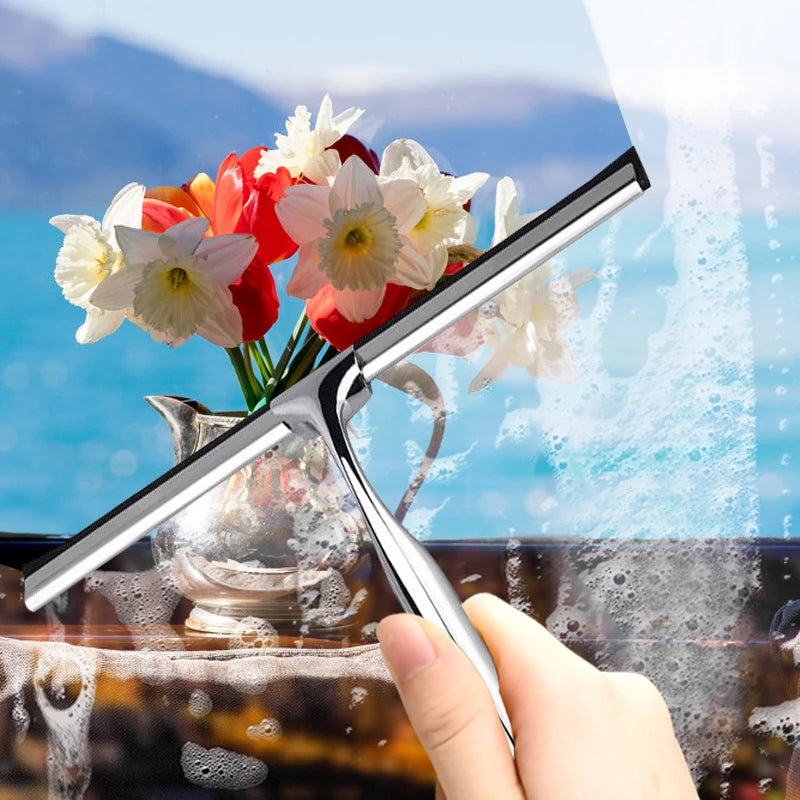 Window Squeegee Cleaner Shower Bathroom Mirror Rubber Wiper  Glass with Suction Hook  Stocked on the Window