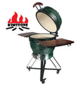 Kimstone 22-Inch Classic Ceramic Kamado Grill with Foldable Design and Smoker Function for Camping & Backyard BBQ