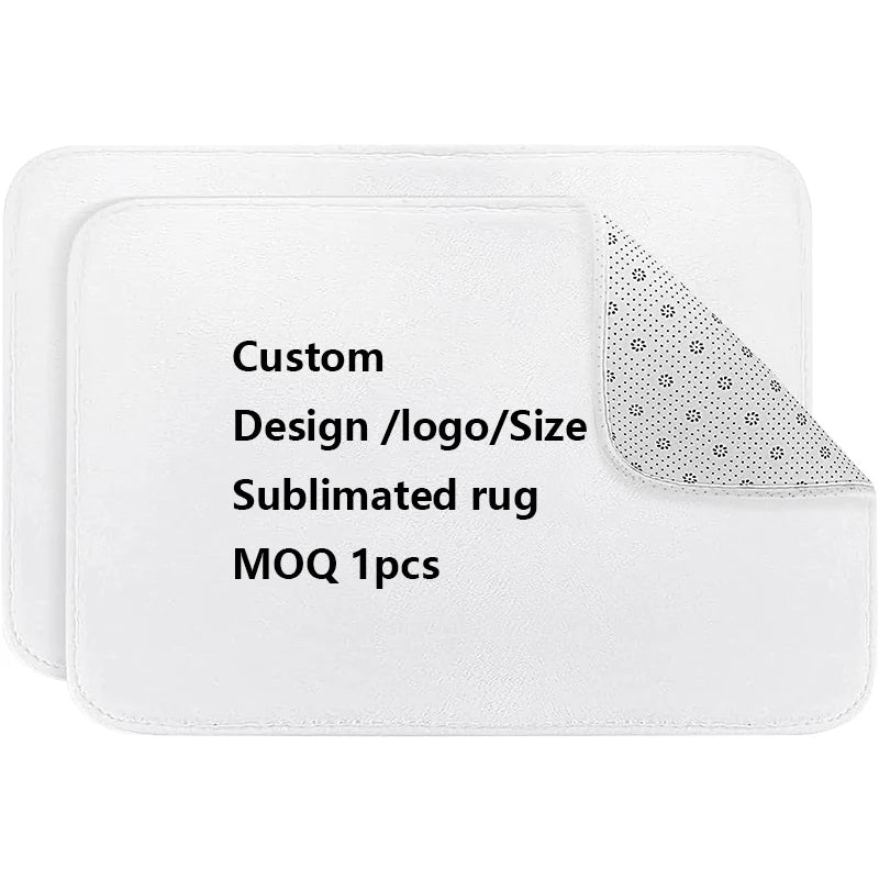 Custom 3D Door Small Carpet Non-Slip Flannel Bathroom Mat with Modern Animal Print Sublimation Printed Mats