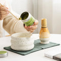 6PCS Matcha Kit Set Japanese Tea Matcha Ceremony Chawan Accessories Ceramic Whisk Holder Organic Bamboo Whisk Matcha Tool Set
