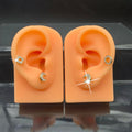 Hot Selling Silicone Ear Model to Display the Earrings White Black Skin Colors