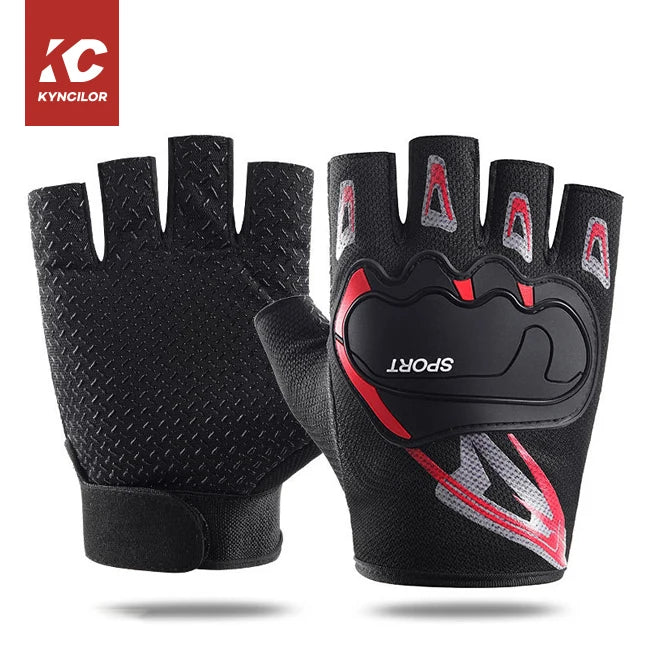 Shockproof Anti-Slip Fingerless Cycling Gloves Breathable Sports Bicycle Riding Gloves