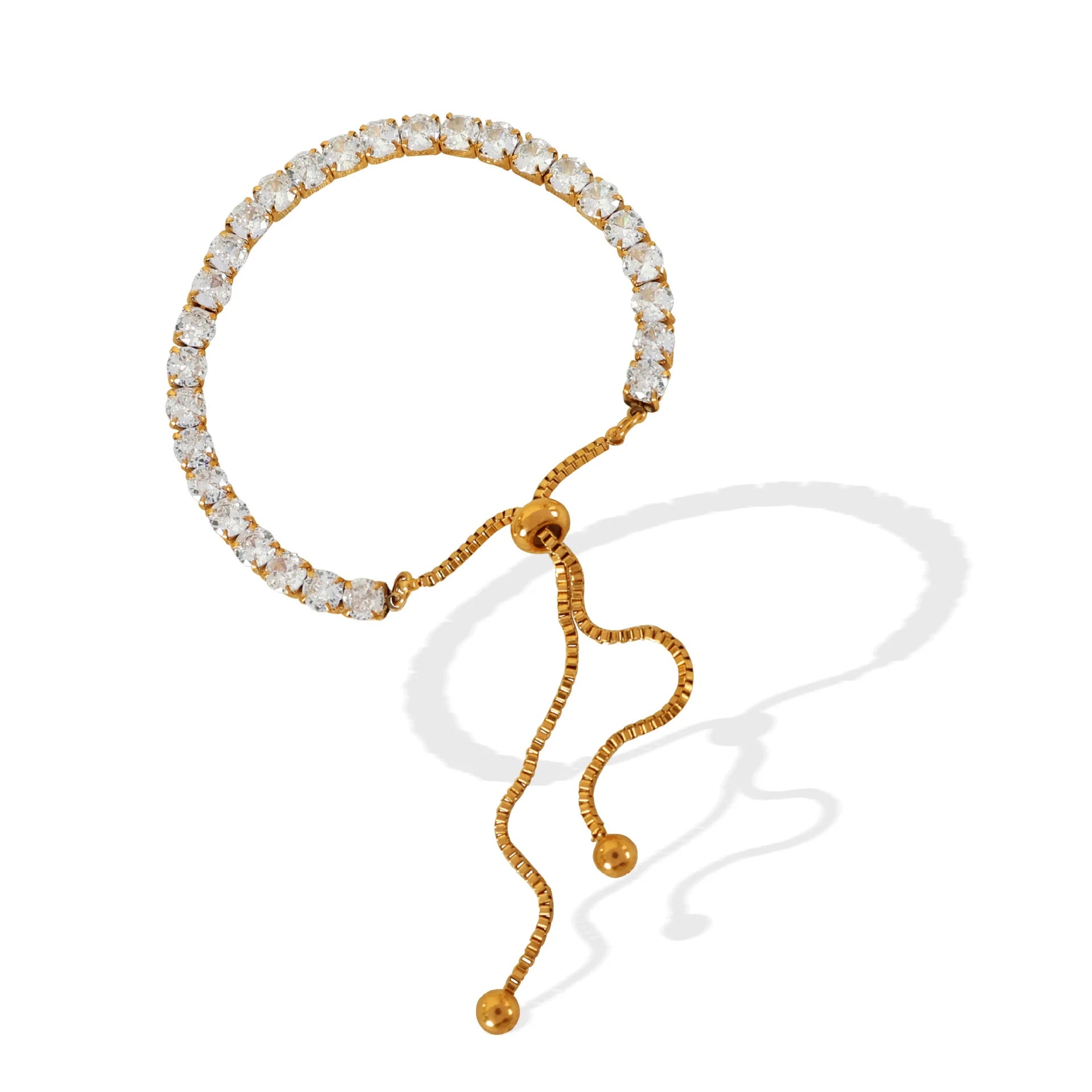 YF3690 Fashionable Waterproof Stainless Steel Jewelry 18k Gold Plated Low Allergenic Zircon Niche Girl Bracelet