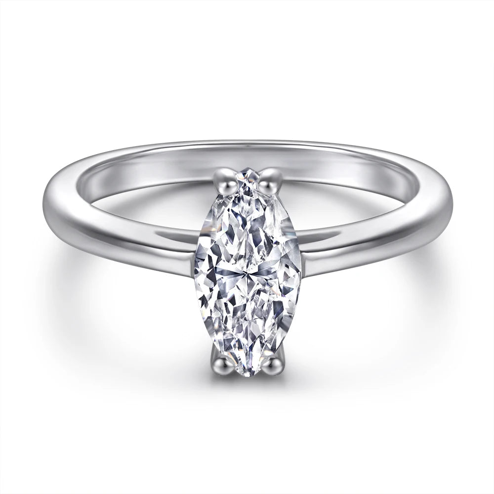Luxury Special Shape Half Eternity Rhodium Plated 18K Gold Plated 925 Sterling Silver Engagement Wedding Ring Set
