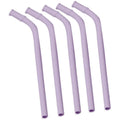 ONEQUAN Folding Silicon Collapsable Reusable Clear Changing Color Cartoon Straws Set Collapsible Straw